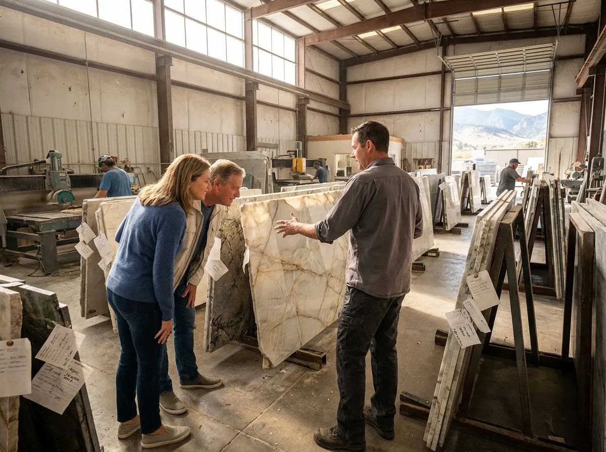 Fabricator presenting a certificate of insurance to a Denver homeowner during the pre-contract vetting conversation.