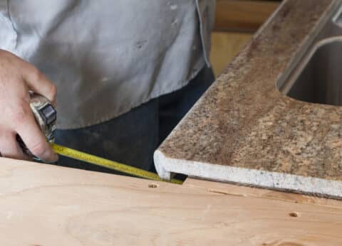 double checking stone countertop measurements